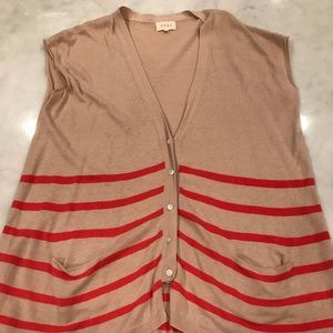 Anthropologie Brand Shae Orange and Tan Sweater